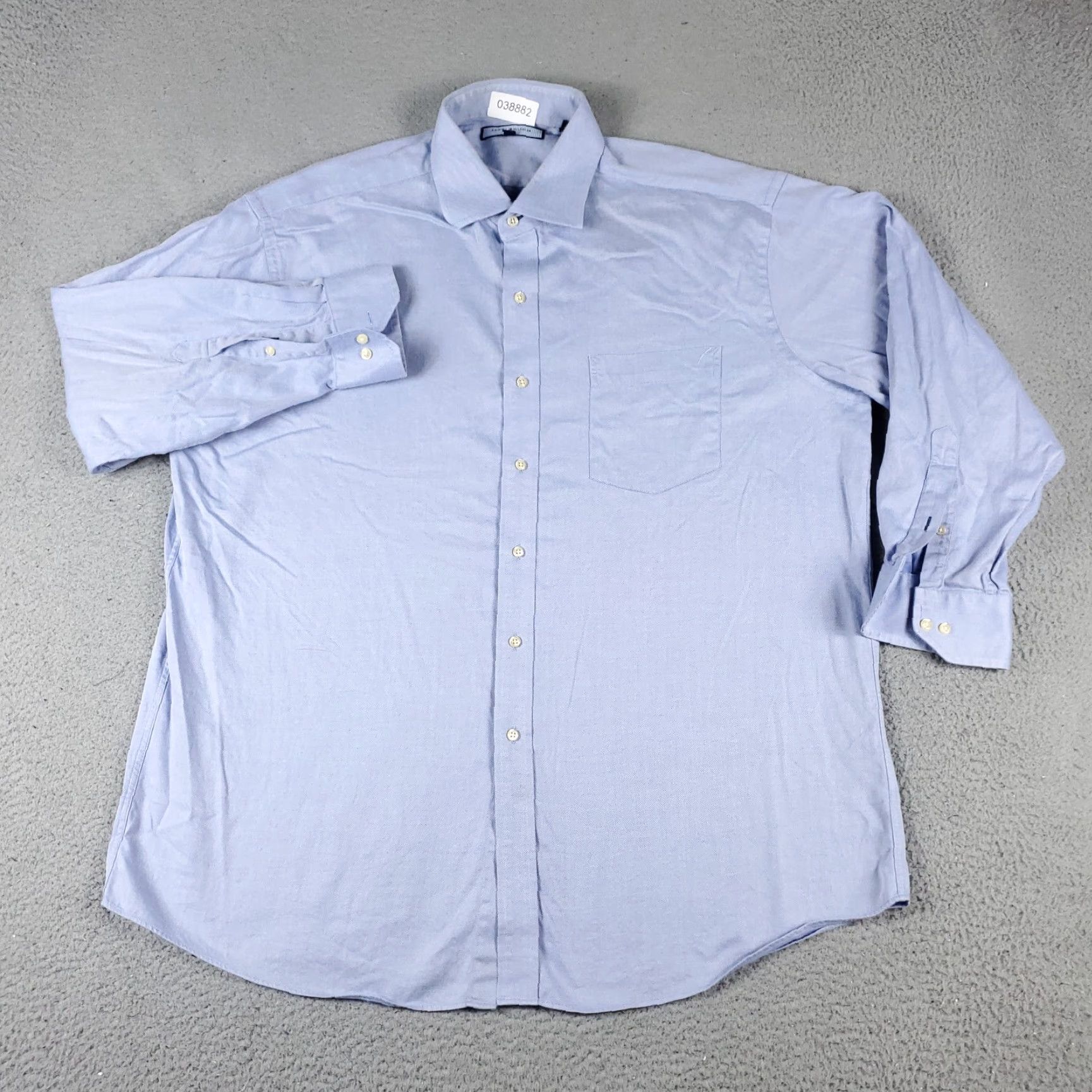 Tommy Hilfiger VINTAGE Tommy Hilfiger Shirt Mens XL Blue Casual Button Up Long Sleeve Size US XL / EU 56 / 4 - 2 Thumbnail