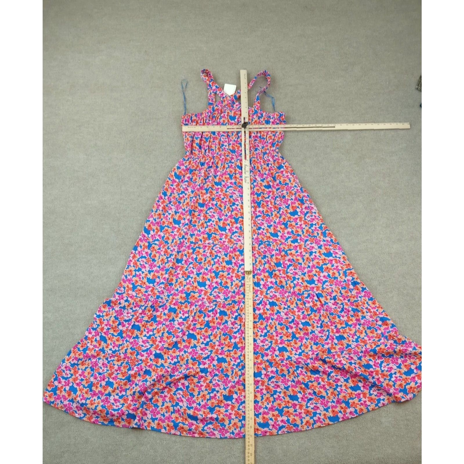 Vintage Vintage Skies Are Blue Dress Womens Large Pink Floral Sleeveless Long Sundress Casual Travel High Neck Size L / US 10 / IT 46 - 2 Thumbnail