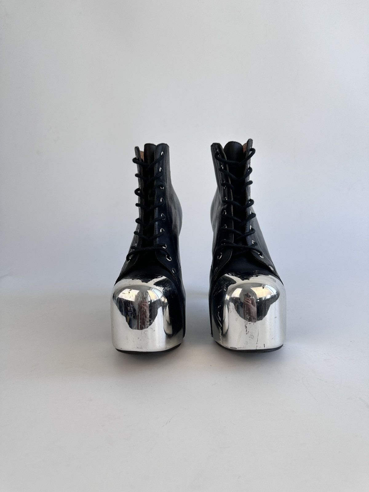 Jeffrey Campbell Jeffrey Campbell Lita Cap Platform Ankle Boots Leather 41 Size US 10 / IT 40 - 3 Thumbnail