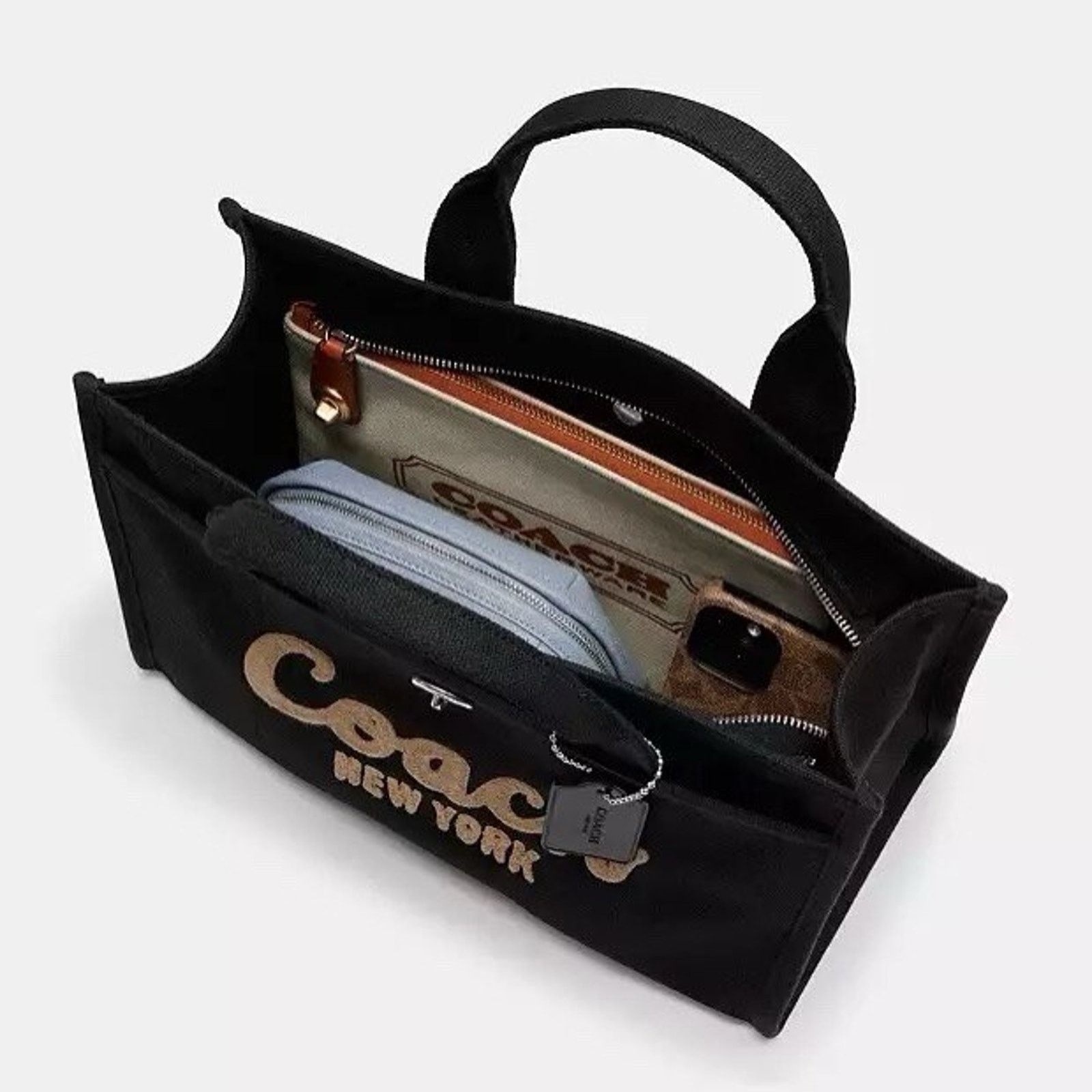 Coach NWT Coach CP158 Tote Bag Cargo Canvas Leather Black Zipper Size ONE SIZE - 13 Thumbnail