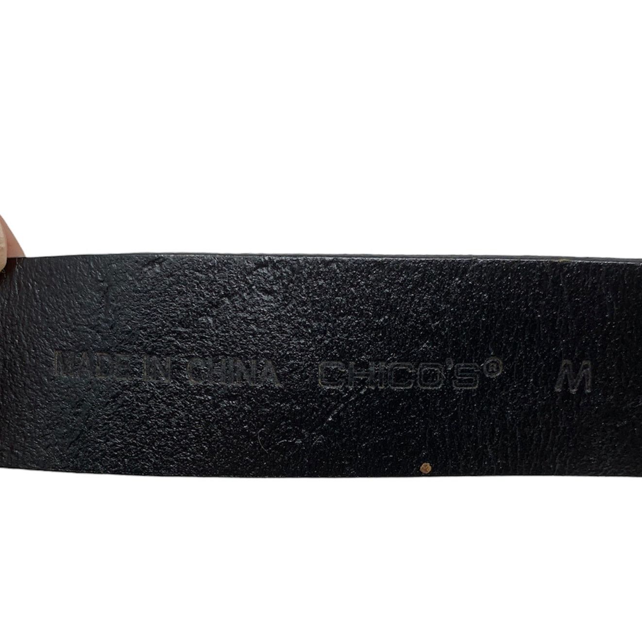Chicos Chico's black leather belt metal tribal buckle size medium Size ONE SIZE - 4 Thumbnail
