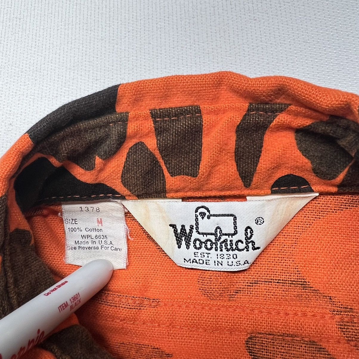Vintage × Woolrich Woolen Mills VTG Woolrich Shirt Orange Duck Camo Flannel Button Up Size US M / EU 48-50 / 2 - 7 Thumbnail