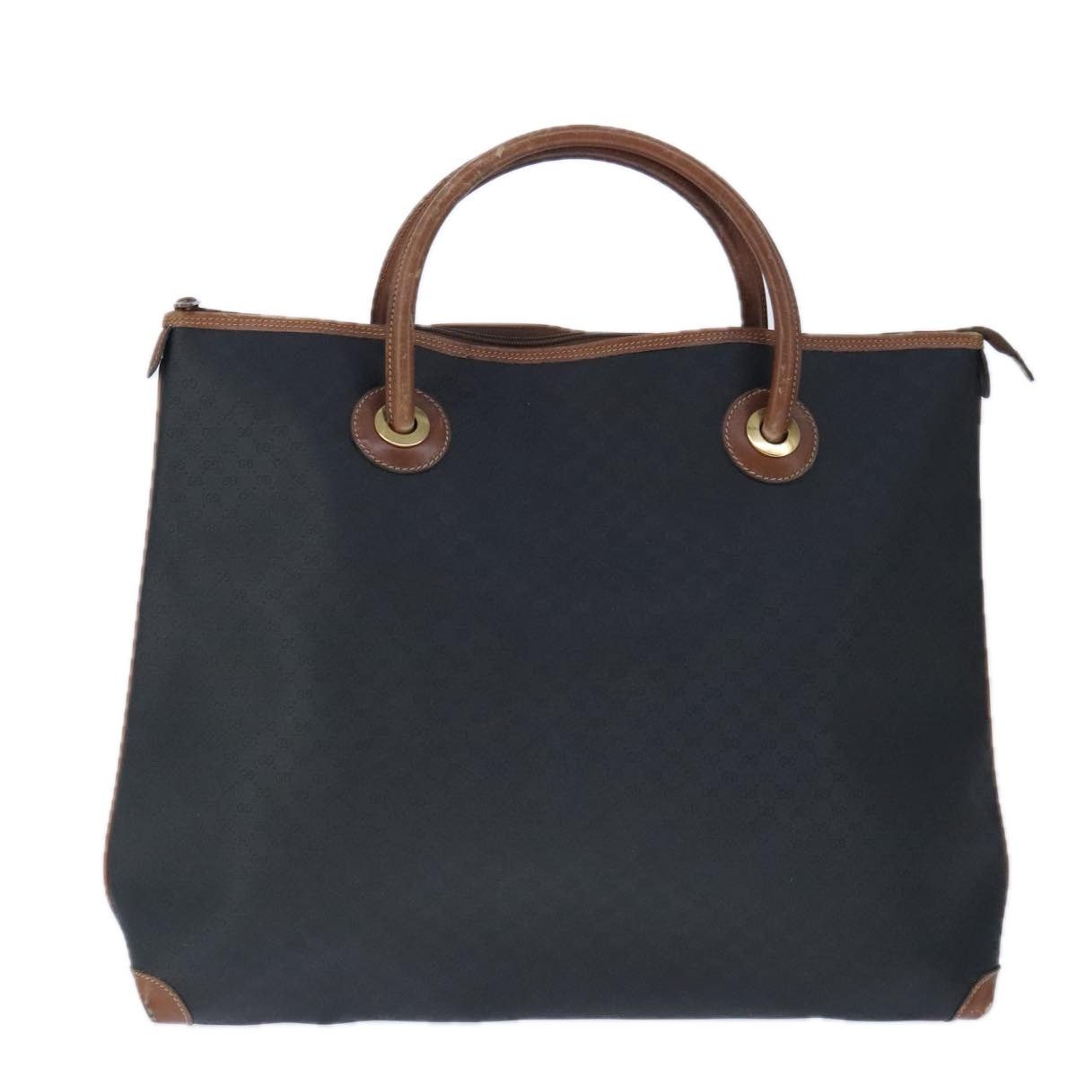 Gucci GUCCI Micro GG Canvas Hand Bag Pvc Leather Black Brown Size ONE SIZE - 2 Thumbnail
