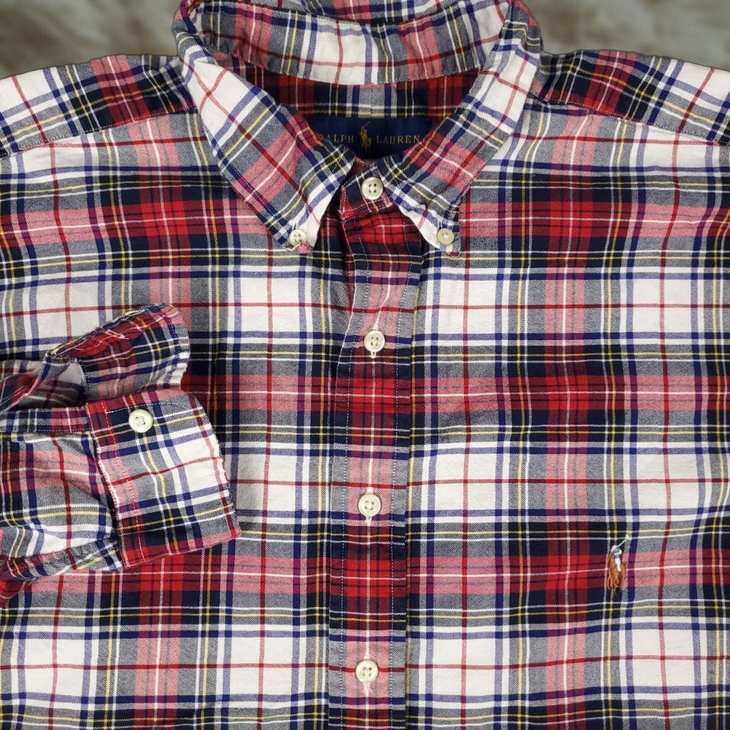 Ralph Lauren Ralph Lauren Shirt Mens Big & Tall Red Plaid Button-Up Long Sleeve Casual Size US XL / EU 56 / 4 - 1 Thumbnail