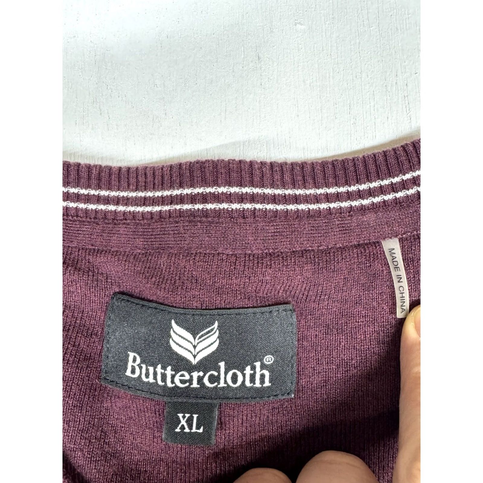 Vintage VINTAGE? (No) Buttercloth Sweater Mens XL Burgundy Pullover Long Sleeve Knit Collared Solid Regular Fit Knit Wool? Size US XL / EU 56 / 4 - 2 Thumbnail