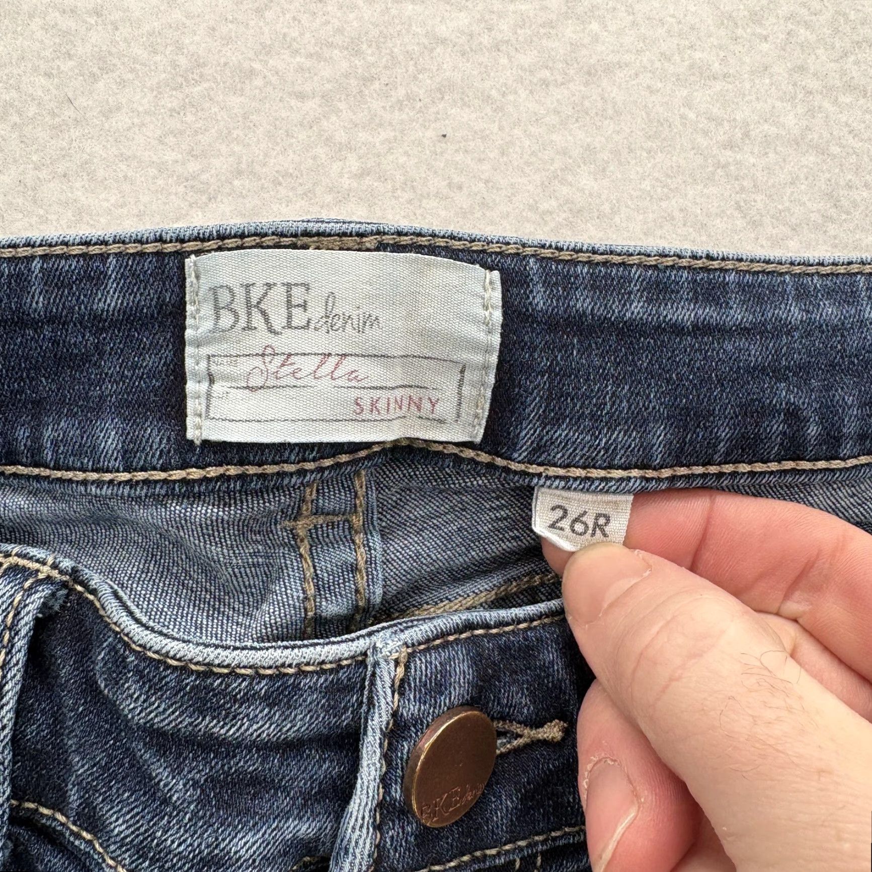 Vintage VINTAGE Buckle BKE Denim Stella Skinny Jeans Womens 26x31.5 Blue Distressed Stretch Y2K Size 26" / US 2 / IT 38 - 4 Thumbnail