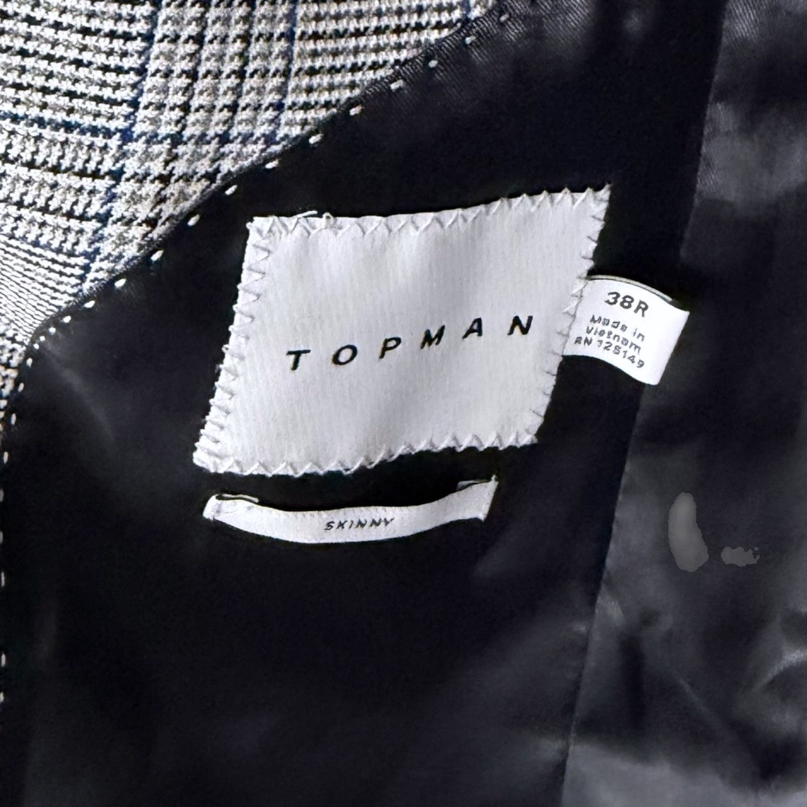 Topman Topman Slim Fit Plaid Blazer 38R Gray Blue NWT Sport Coat Size 38R - 3 Thumbnail