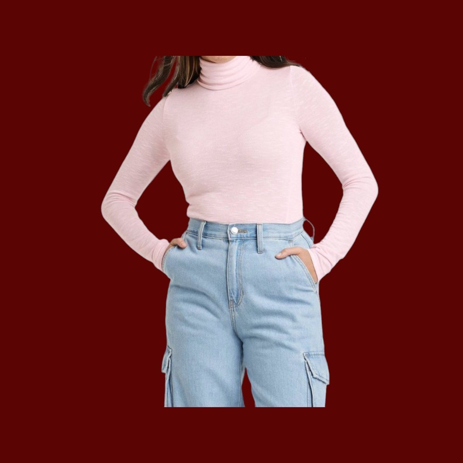 Other Universal Thread - Women's Long Sleeve Mock Turtleneck T-Shi Size L / US 10 / IT 46 - 1 Thumbnail