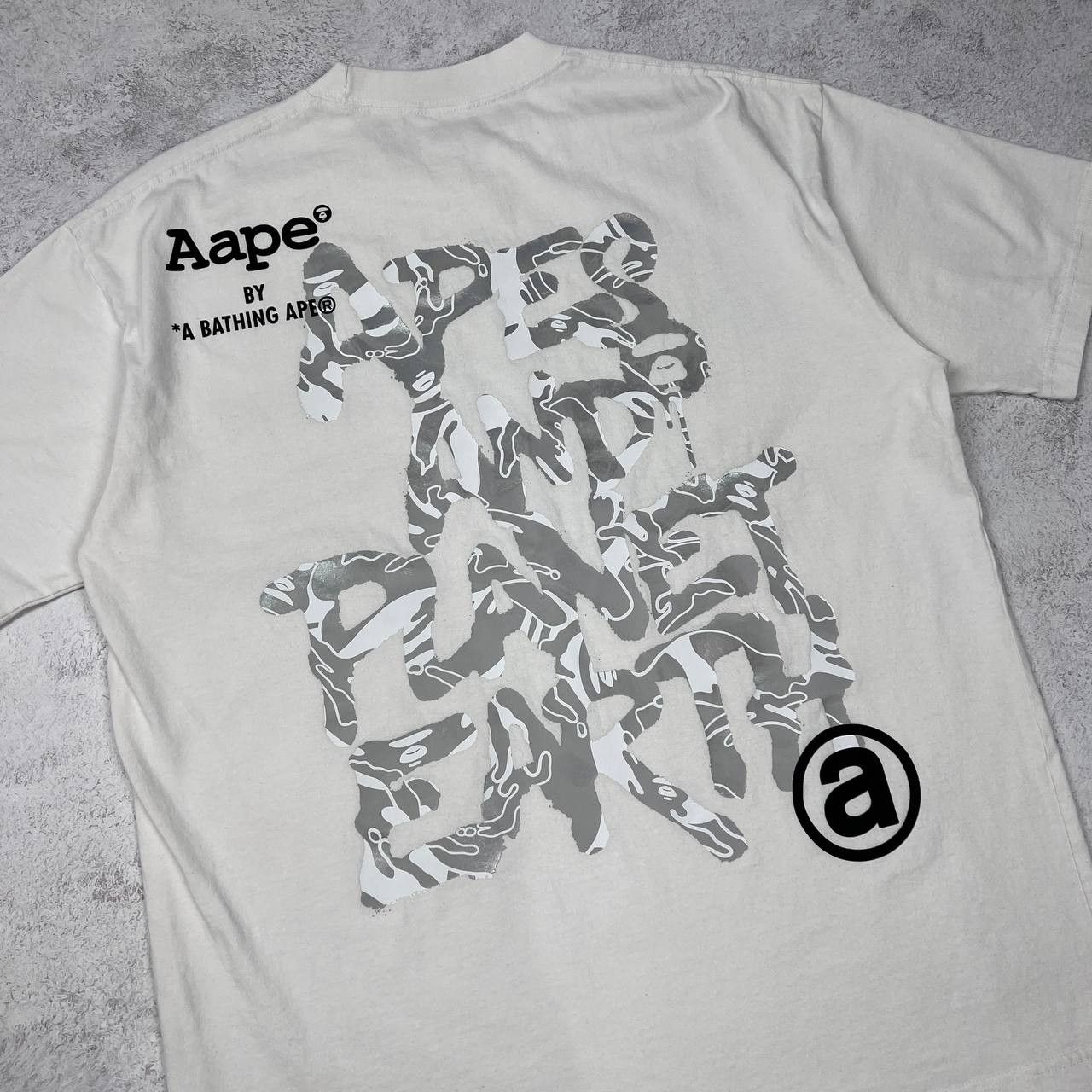 Aape AAPE By A Bathing Ape White Large Logo Skull Graphic Tee Size US L / EU 52-54 / 3 - 8 Thumbnail