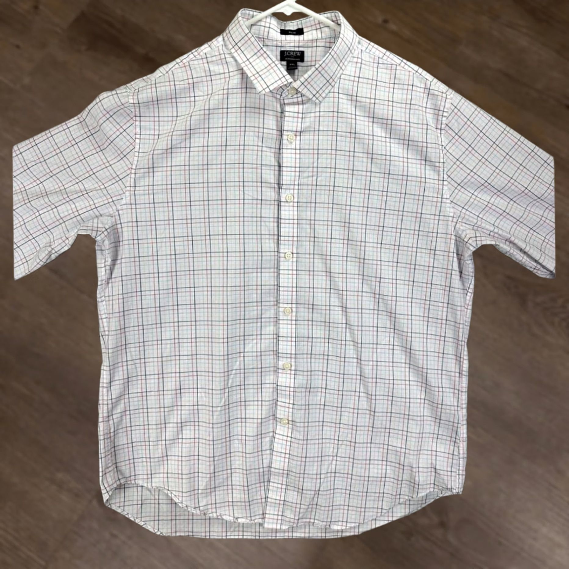 J.Crew J.CREW Button Up Shirt Mens 2XL White Plaid Performance Slim Long Sleeve Button-Up Shirt Size US XXL / EU 58 / 5 - 1 Thumbnail