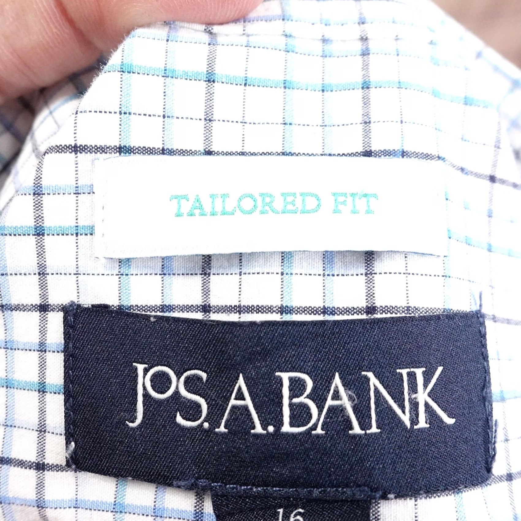 Jos. A. Bank Jos. A. Bank Dress Shirt Mens 16 32/33 Tailored Fit Check Button-Down Collar Cotton Spandex Slim Fit Business ShirtMens Size 42R - 5 Thumbnail