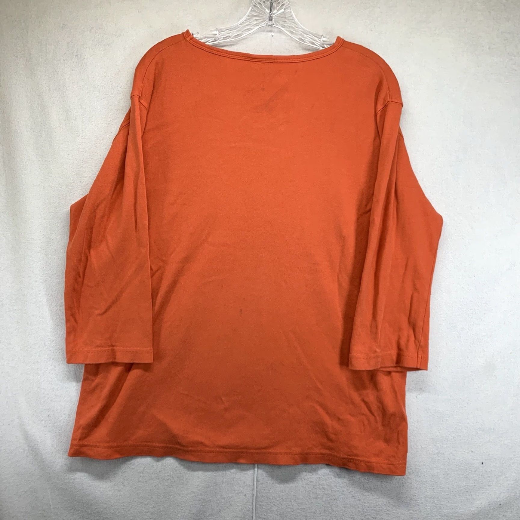 Vintage VINTAGE Women’s Cotton V-Neck T-Shirt 1X Plus Size Orange Alligator Sequin Embellished Beach Casual Size XL / US 12-14 / IT 48-50 - 3 Thumbnail
