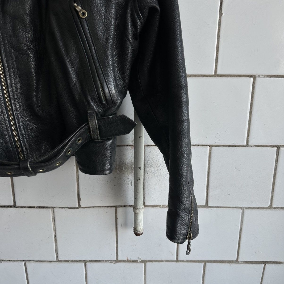 Designer × Japanese Brand Vintage Japanese Style Smash Leather Jacket Y2K Crazy Fit Size US S / EU 44-46 / 1 - 4 Thumbnail