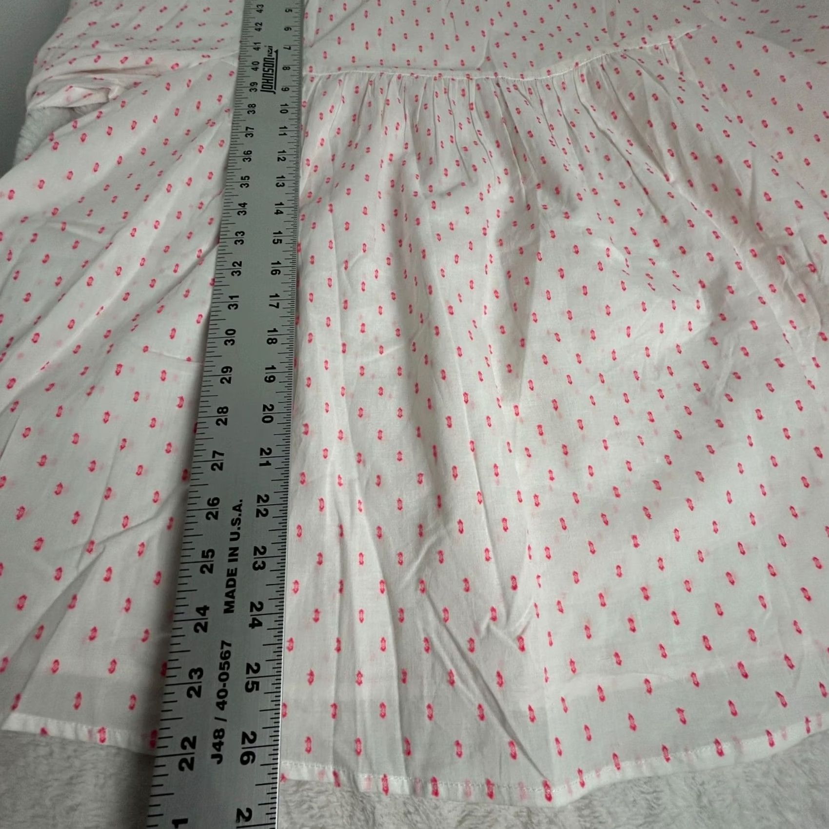 Paige Charlie Paige Womens Pink Polka Dot Ruffle Sleeve Blouse Top XL 100% Cotton New Size XL / US 12-14 / IT 48-50 - 8 Thumbnail
