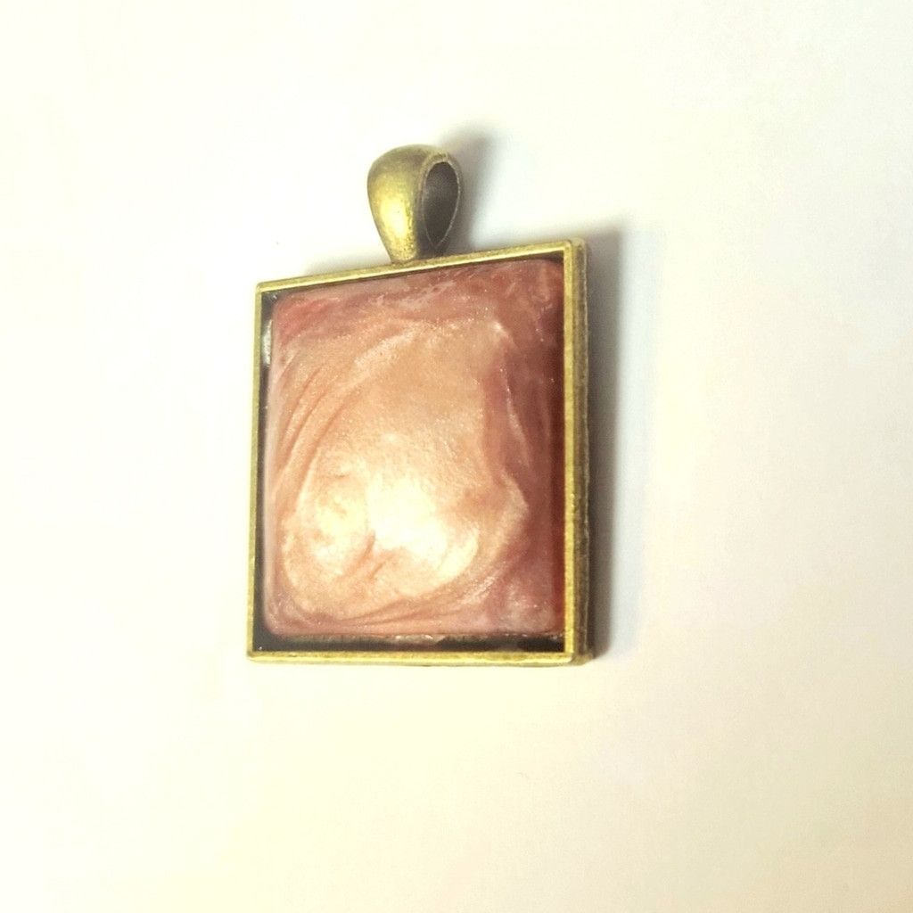 Handmade Rose resin bronze tone pendant Size ONE SIZE - 3 Thumbnail