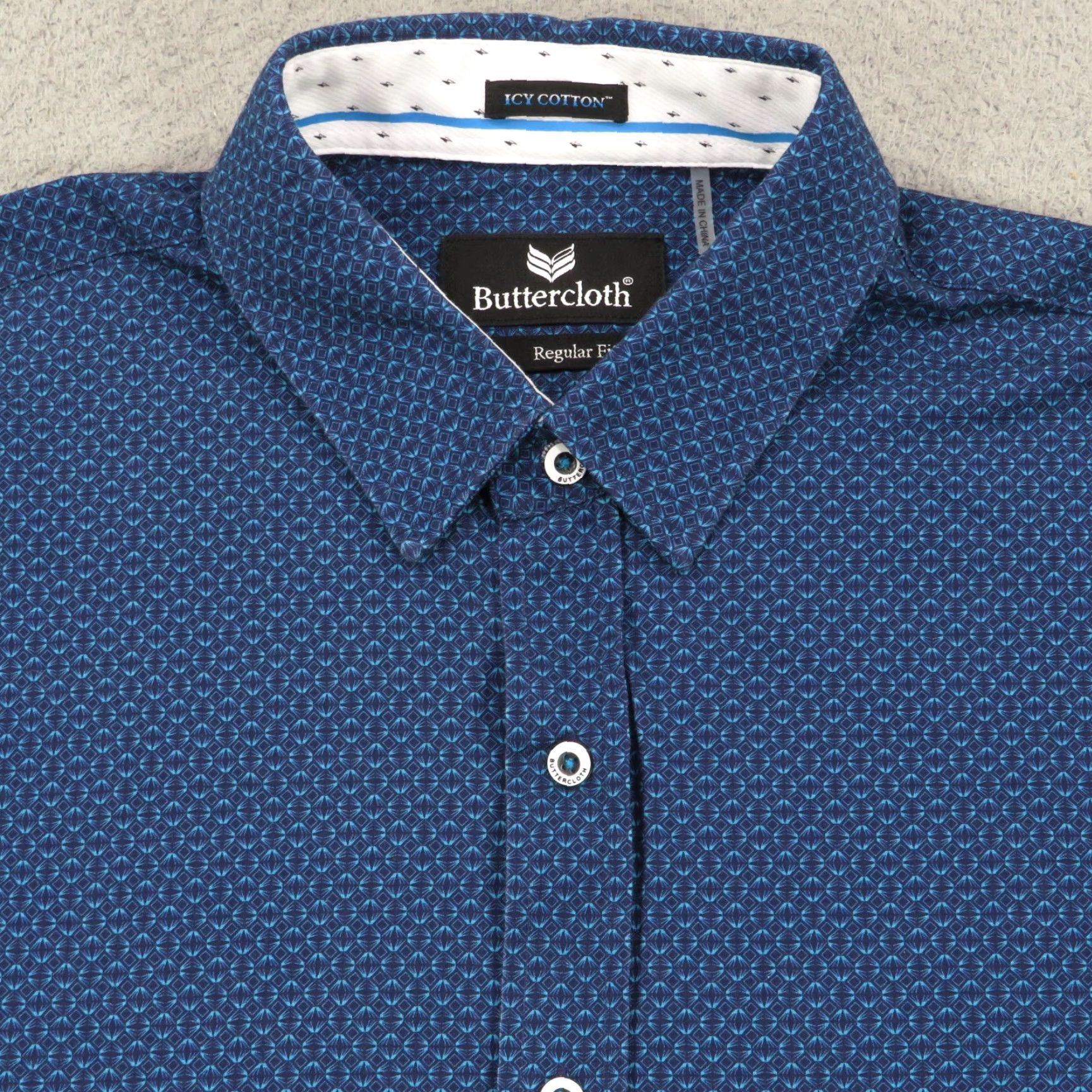 Buttero VINTAGE Buttercloth Shirt XL Mens Icy Cotton Blue Short Sleeve Button Up Butter Cloth Size US XL / EU 56 / 4 - 3 Thumbnail