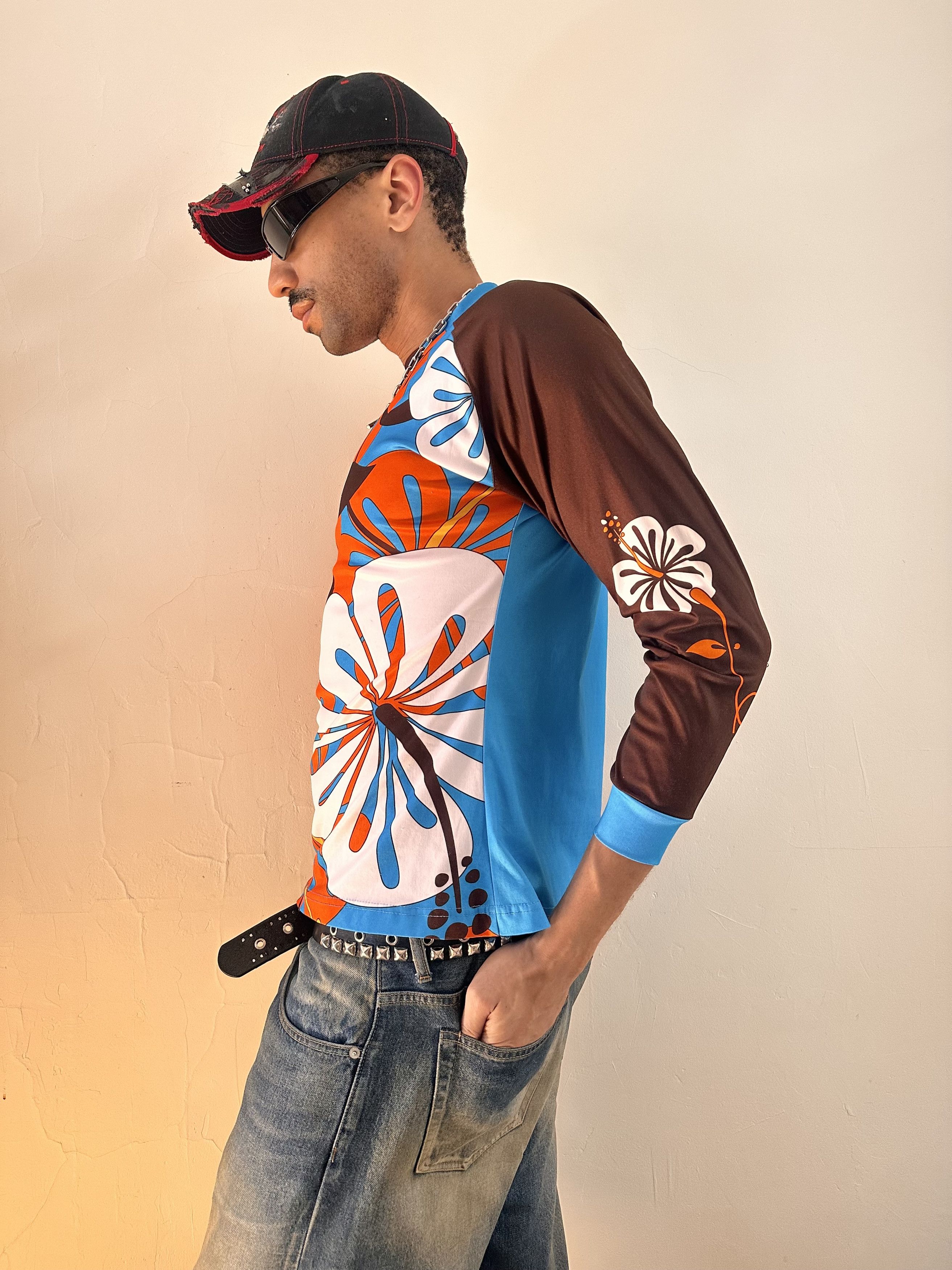Other Vintage Y2K Orange Floral Surf Jersey - Medium Size US M / EU 48-50 / 2 - 5 Thumbnail