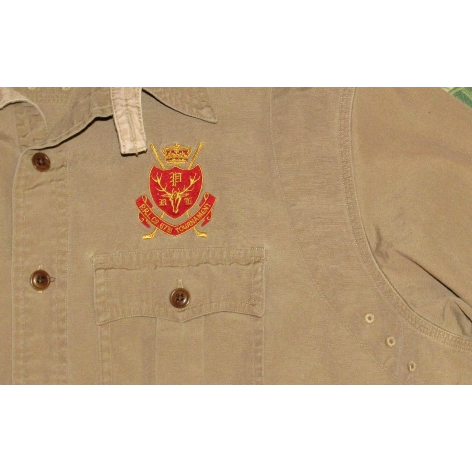 Ralph Lauren Vtg Polo RALPH LAUREN 67th Tournament Long Sleeve Button Down Shirt XL Men Shirt Khaki Womens Mens 90s Size US XL / EU 56 / 4 - 3 Thumbnail