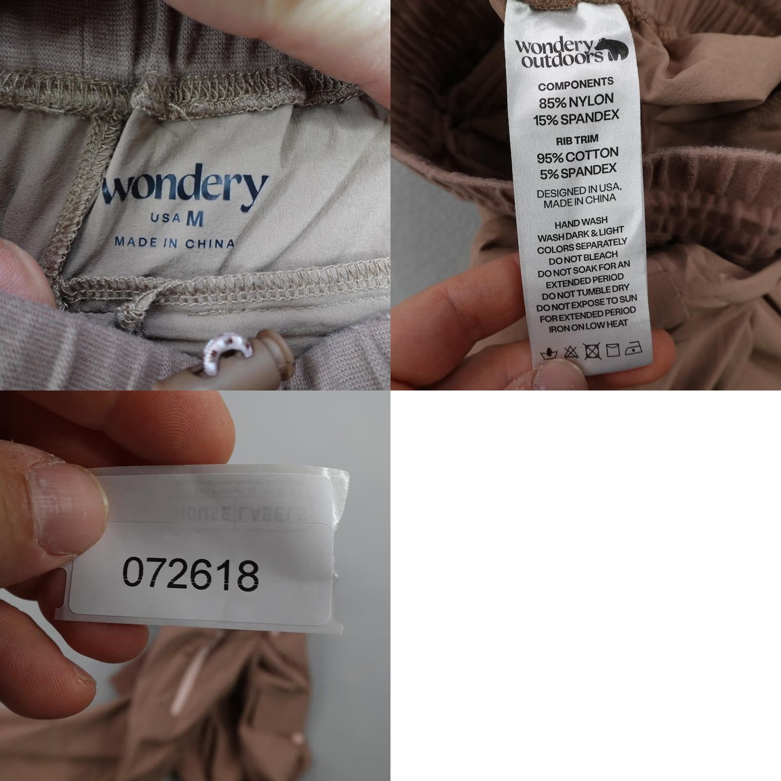 Vintage Wondery Pants Womens Medium Pink Brown Cargo Joggers Lightweight Performance Size 32" / US 10 / IT 46 - 9 Thumbnail
