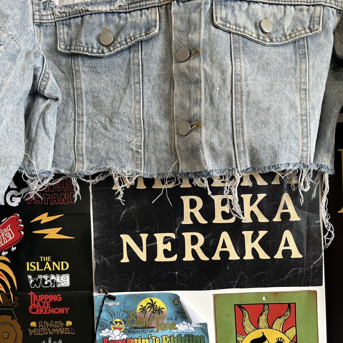Vintage Vintage Narcissus Crop Top Distressed Denim Jacket Size L / US 10 / IT 46 - 5 Thumbnail