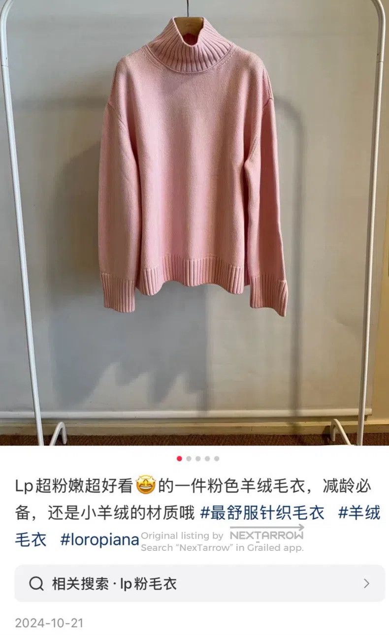 Loro Piana Loro Piana Pink Volcano Neck Cashmere Sweater Size M / US 6-8 / IT 42-44 - 3 Thumbnail