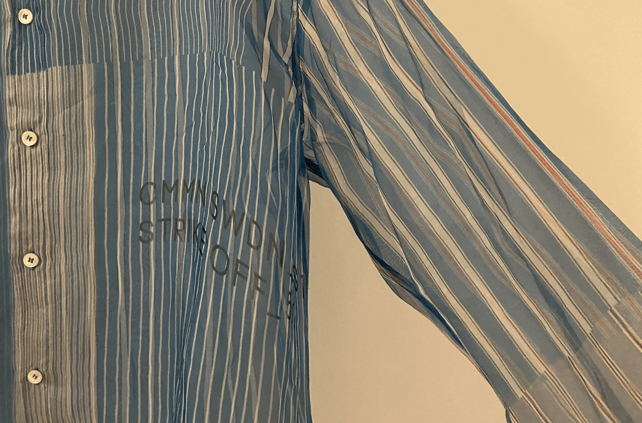 CMMN SWDN CMMN SWDN - Blue Cecil Strike Off Striped Button Up Shirt Size US XL / EU 56 / 4 - 6 Thumbnail