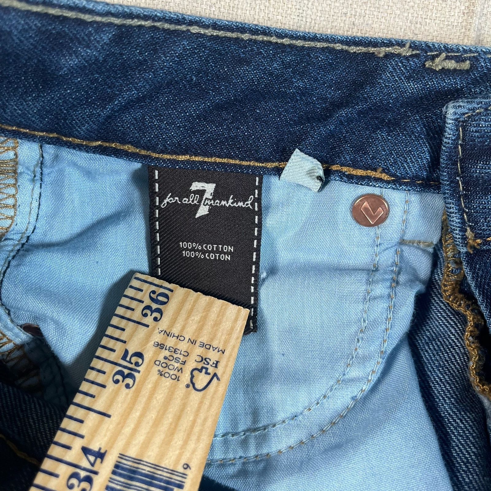 7 For All Mankind 7 For All Mankind Womens Slimmy Straight Denim Jeans Size 10 Size 32" / US 10 / IT 46 - 8 Thumbnail