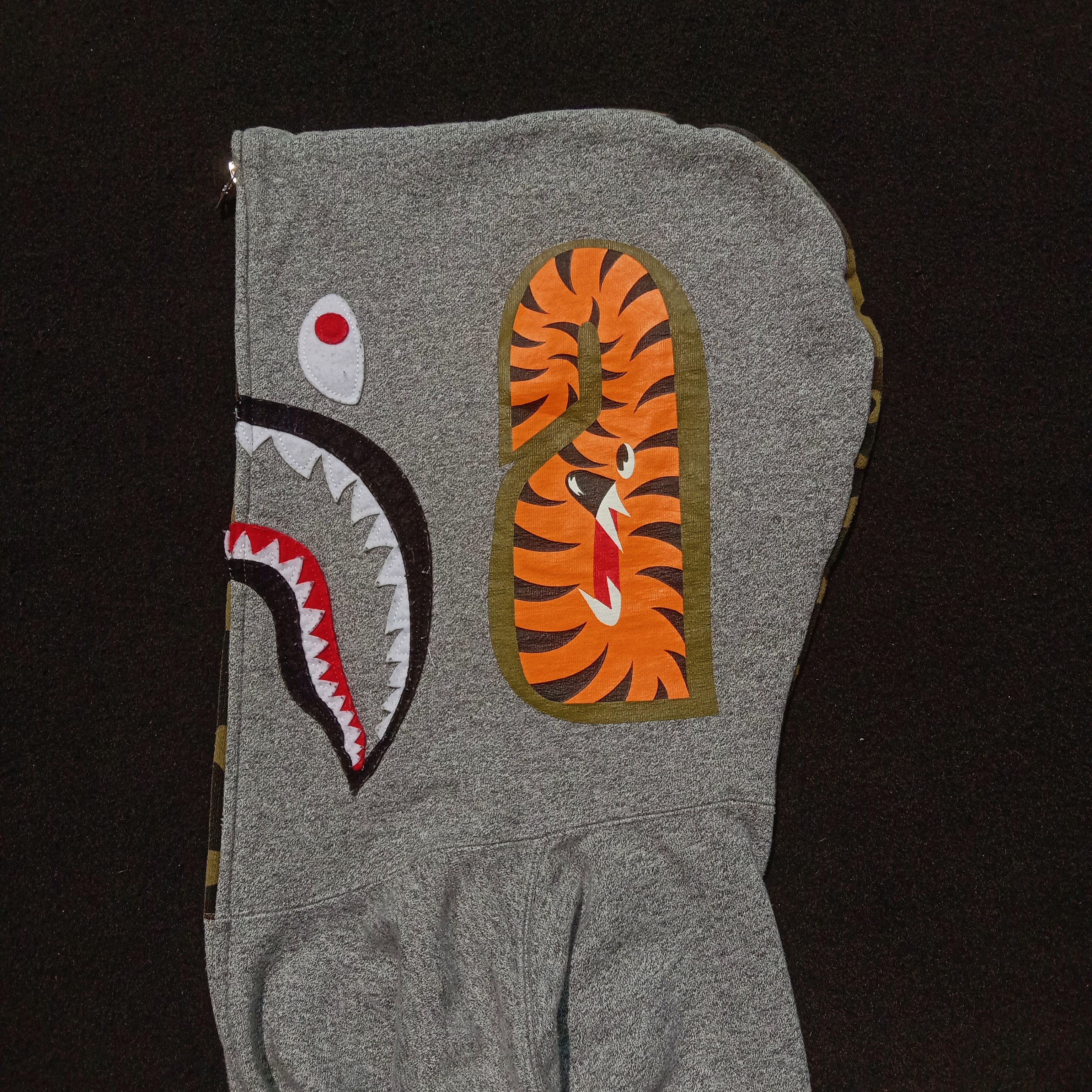 Bape Heather Shark Full Zip Hoodie (2015) Size US L / EU 52-54 / 3 - 4 Thumbnail