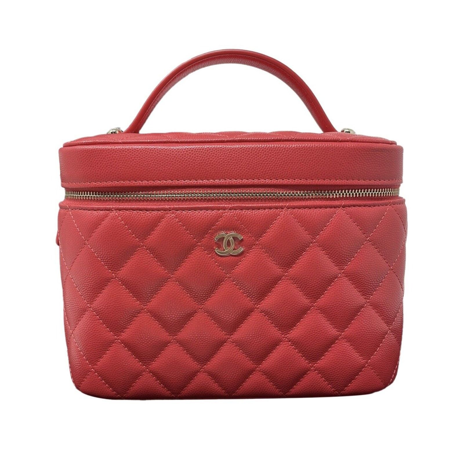 Chanel Chanel Vanity Caviar Leather Cosmetic Satchel Bag Red Size ONE SIZE - 2 Thumbnail