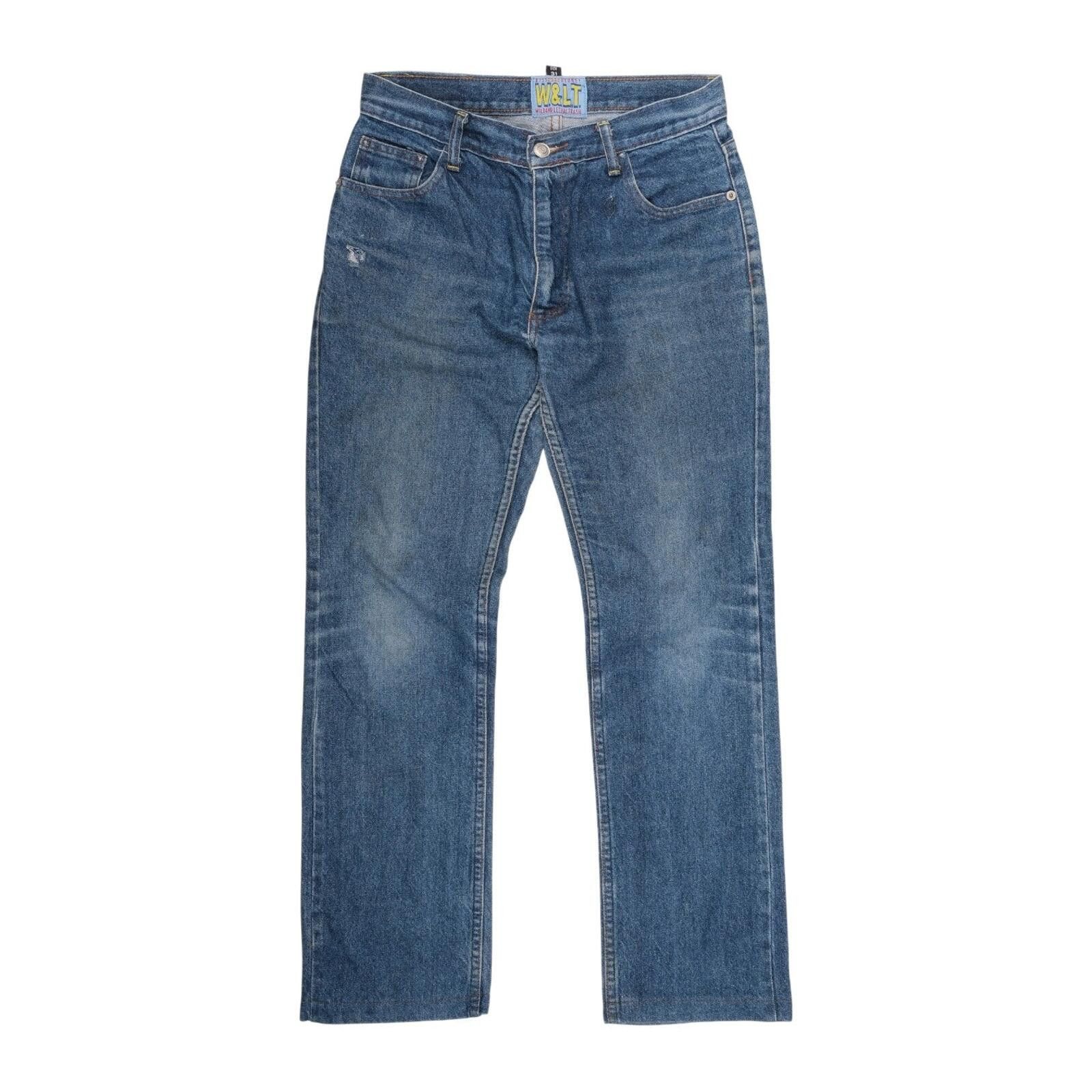 Walter Van Beirendonck W&LT Lightning Bolt Straight Blue Jeans Size 31" - 1 Thumbnail