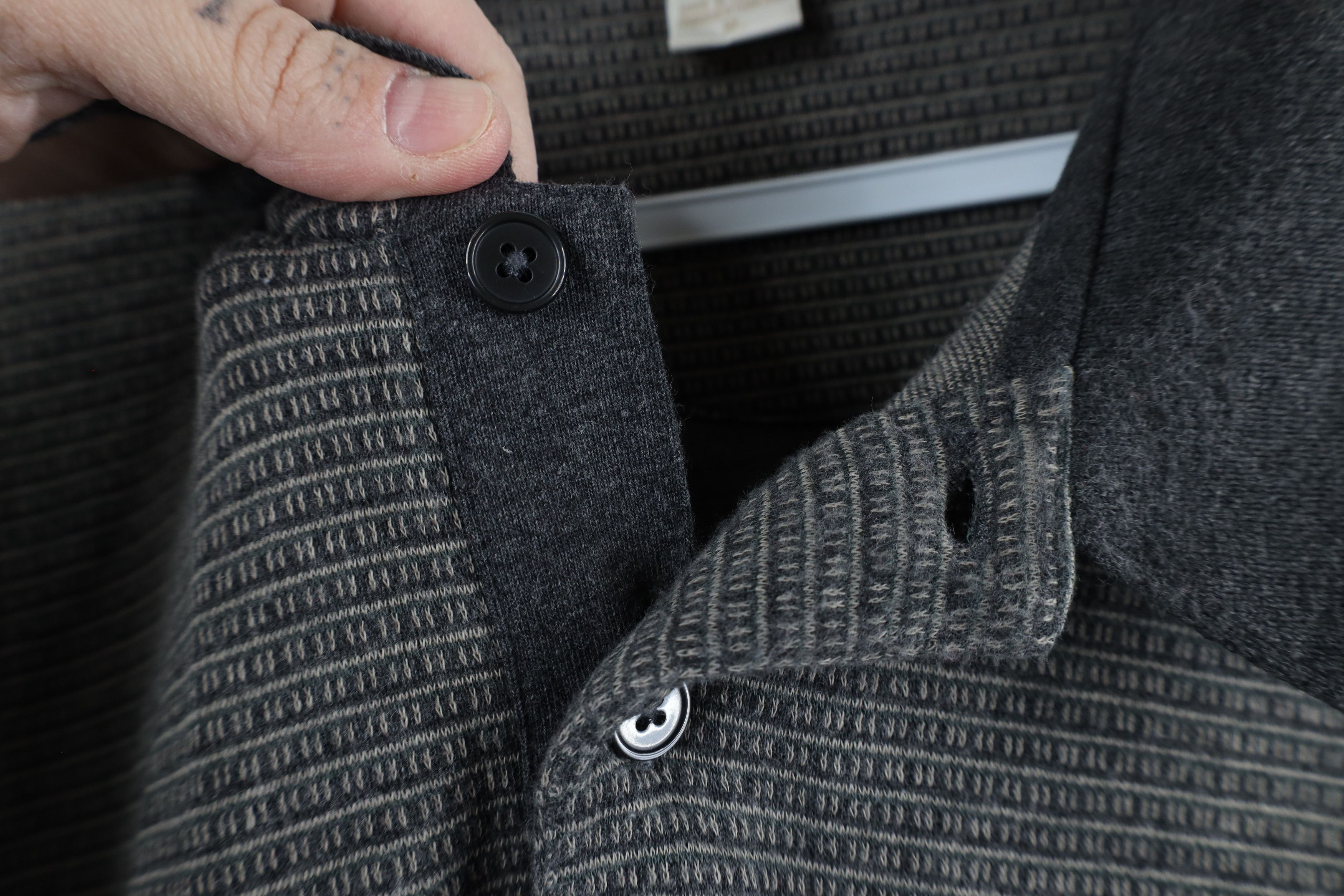 Vintage Vintage 90s Streetwear Geometric Knit Long Sleeve Polo Size US XL / EU 56 / 4 - 6 Thumbnail
