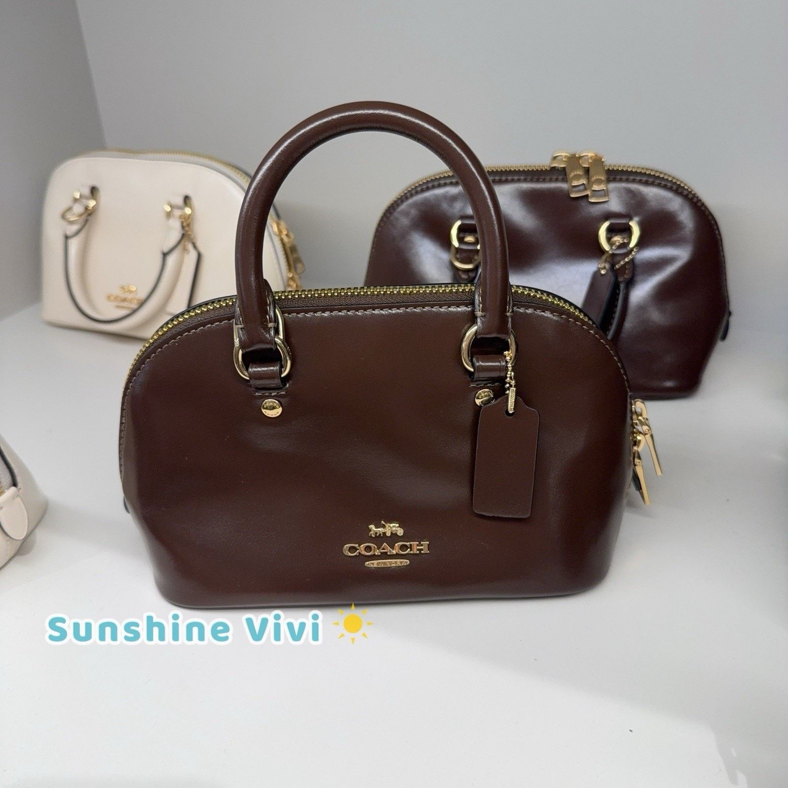 Coach NWT Coach Lala Mini Satchel Bag CEA01 Shiny leather Maple Size ONE SIZE - 1 Thumbnail