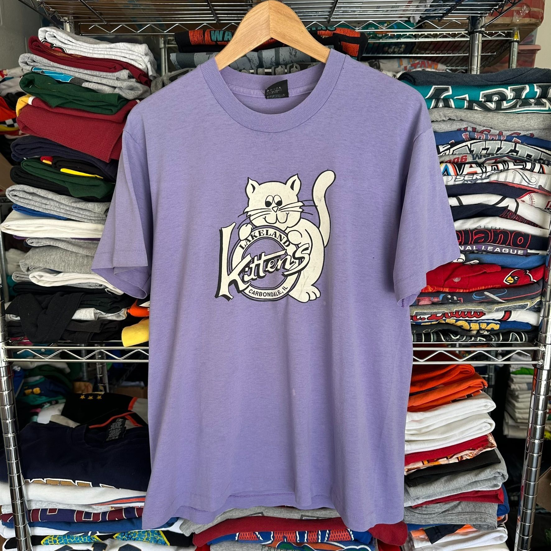 Vintage Vintage 90s Illinois Kittens T-Shirt Cute Animal Pastel Lave Size US L / EU 52-54 / 3 - 1 Thumbnail