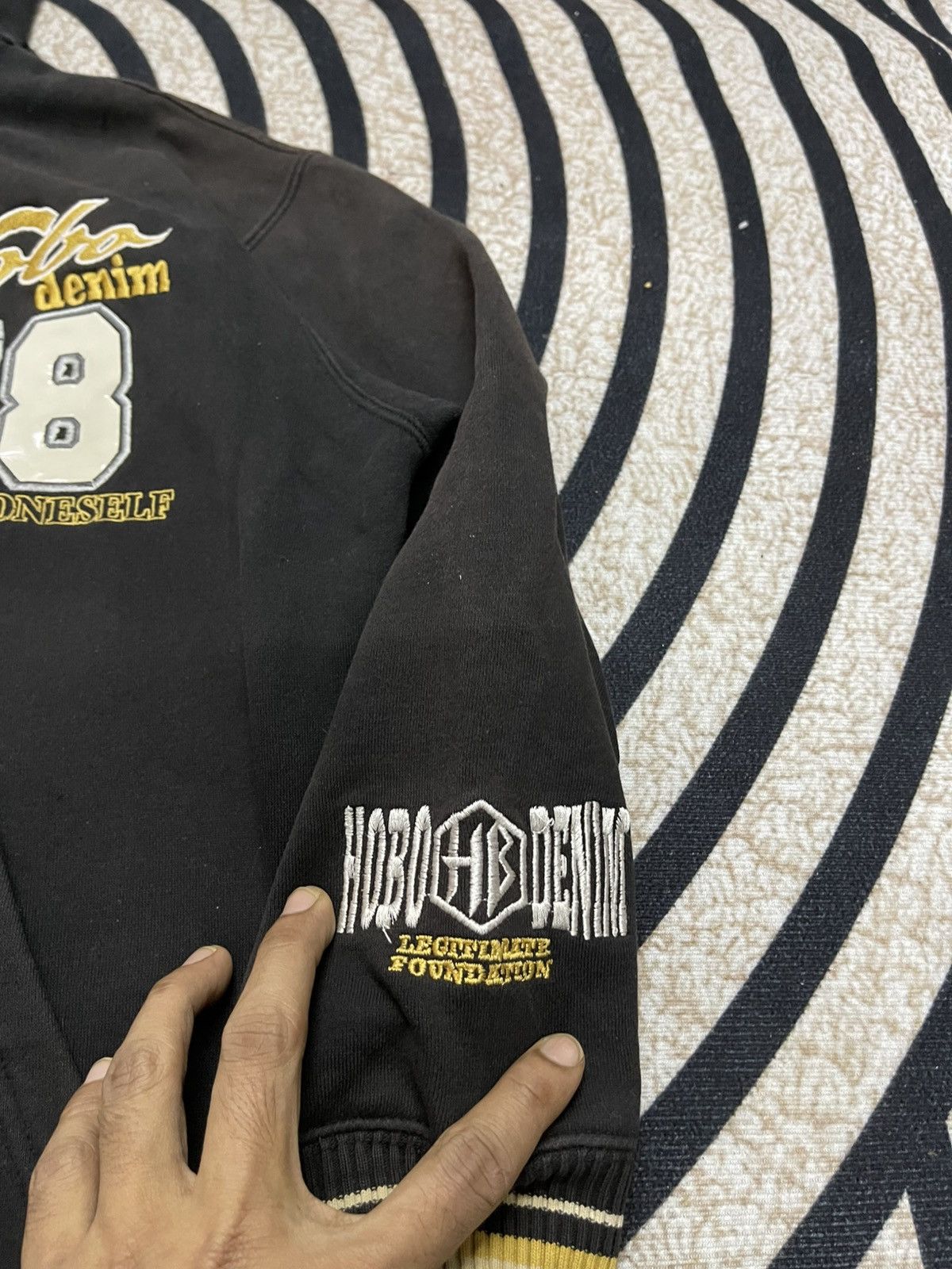 Hobo 2000s HOBO EMBROIDERY LOGO BLACK BAGGY ZIPPER HOODIE Size US XL / EU 56 / 4 - 10 Thumbnail