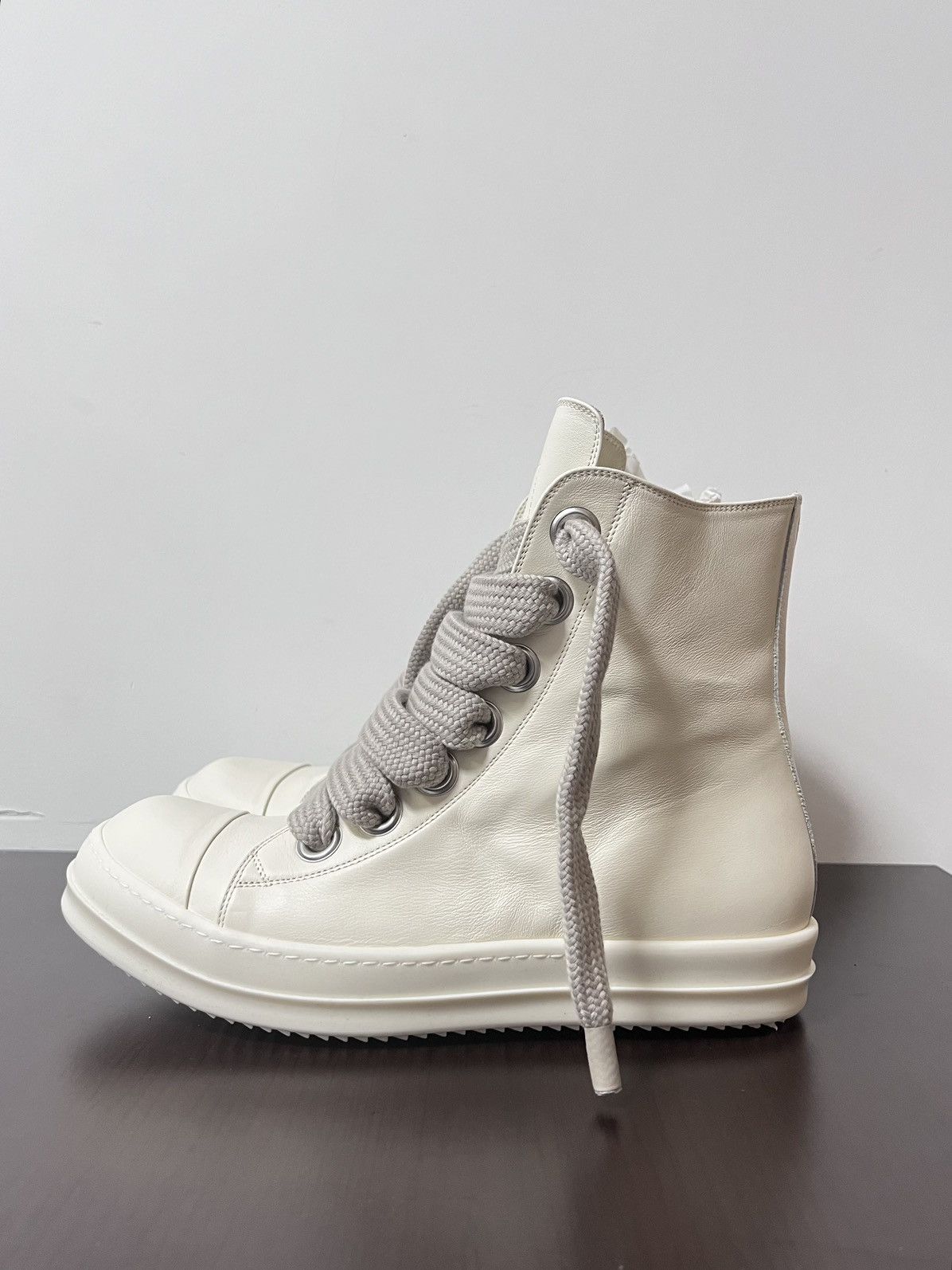 Rick Owens Rick Owens SS23 EDFU Leather Jumbo Laces Sneakers New 44 Size US 11 / EU 44 - 2 Thumbnail