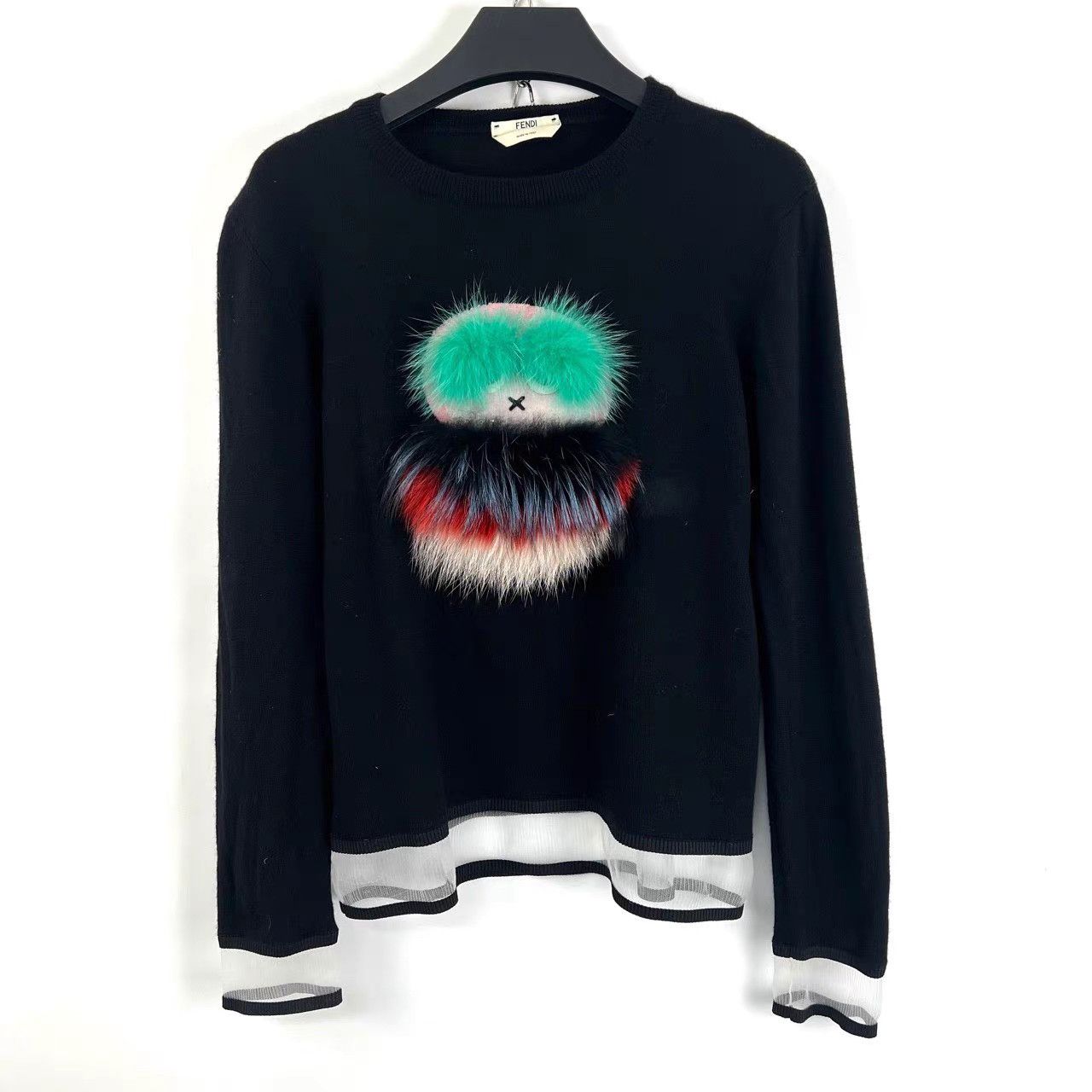 Fendi Fendi Fur Monster Long Sleeve Knit Sweater K12 Size M / US 6-8 / IT 42-44 - 1 Thumbnail