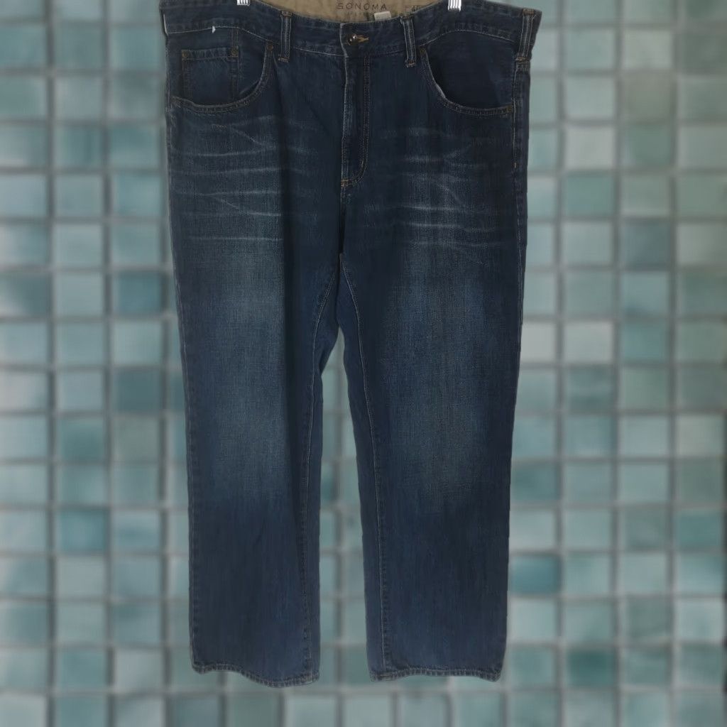 Vintage Sonoma Jeans Mens Style Straight Denim 40X32 High Rise Blue 5-Pocket Regular 100% Cotton Size US 42 / EU 58 - 1 Thumbnail
