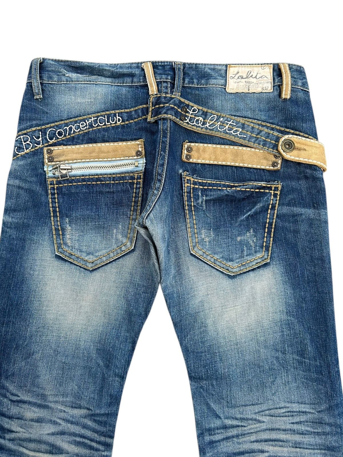 Kapital Yoshitomo Nara Lolita Buckle Back Distressed Denim Jeans Size US 36 / EU 52 - 8 Thumbnail