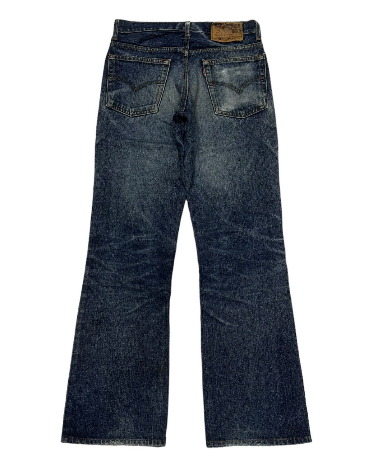 Levi's VINTAGE LEVIS 517 FLARE BOOTCUT DISTRESSED DENIM JEANS Size US 29 - 2 Thumbnail