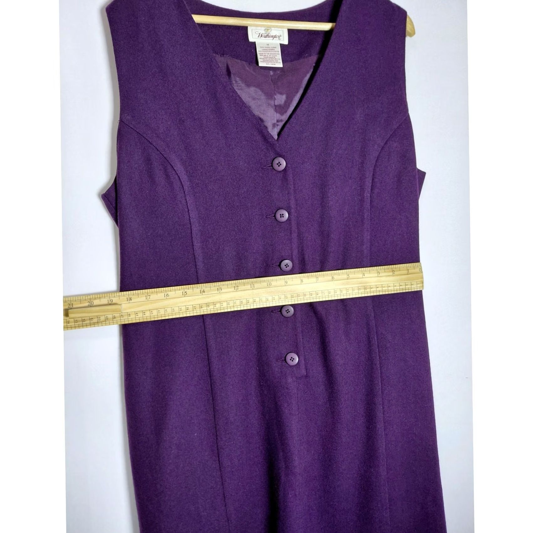 Worthington Worthington Wool Blend Dress Purple Sleeveless Knee Length Women Size 14 Size XL / US 12-14 / IT 48-50 - 5 Thumbnail
