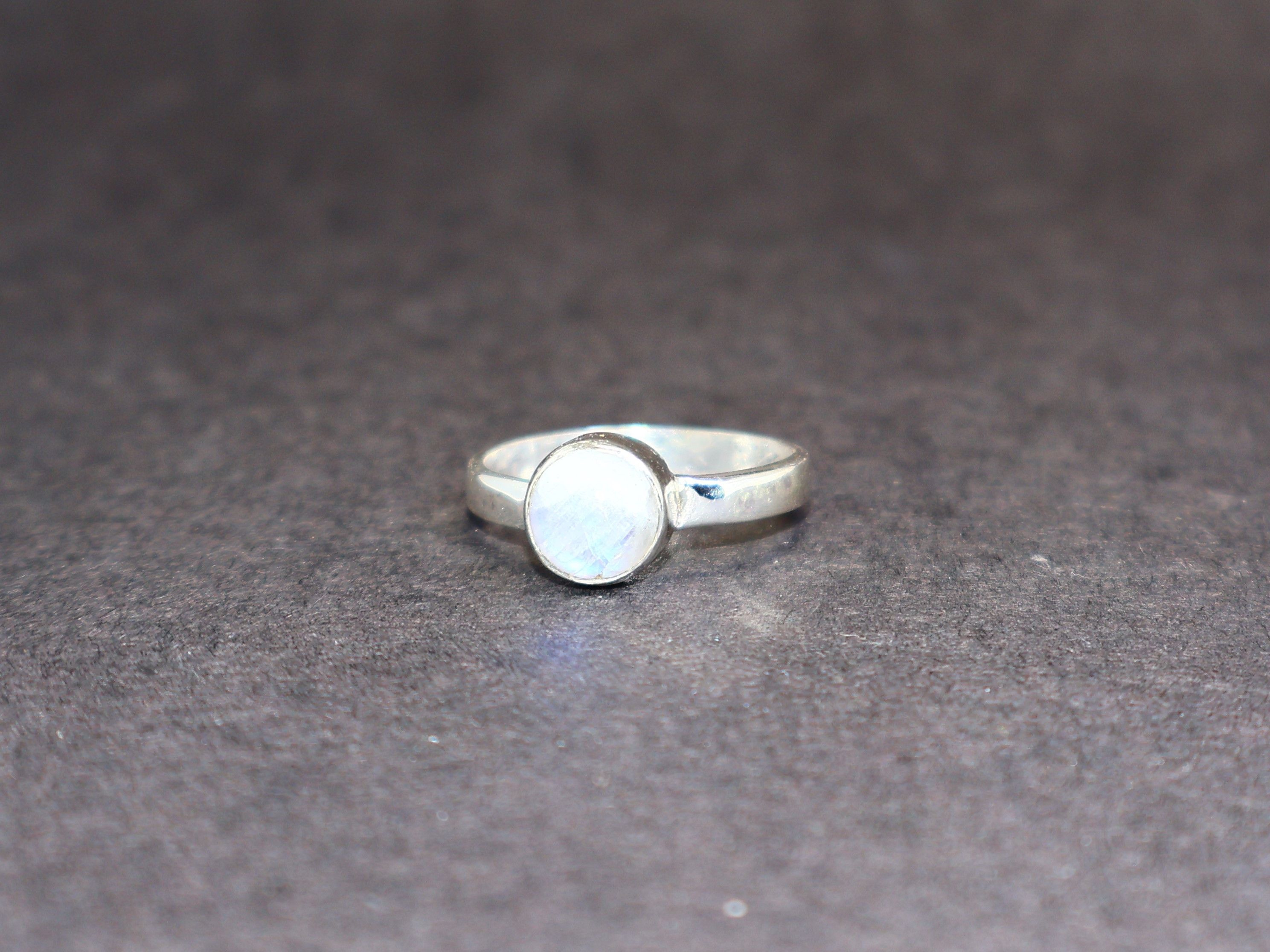 Handmade Moonstone Ring, 925 Sterling Silver Ring, Blue Gemstone Ring Size ONE SIZE - 9 Thumbnail