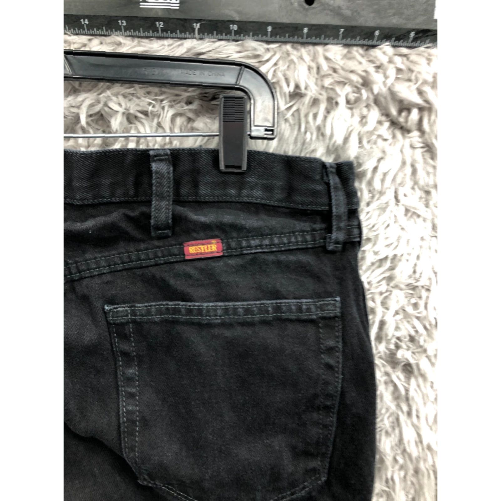 Denime Rustler Jeans Main Point: Rustler Straight Jeans Mens 40x30 Dark Wash Black Denim Regular Rise 5-Pocket Size US 40 / EU 56 - 6 Thumbnail