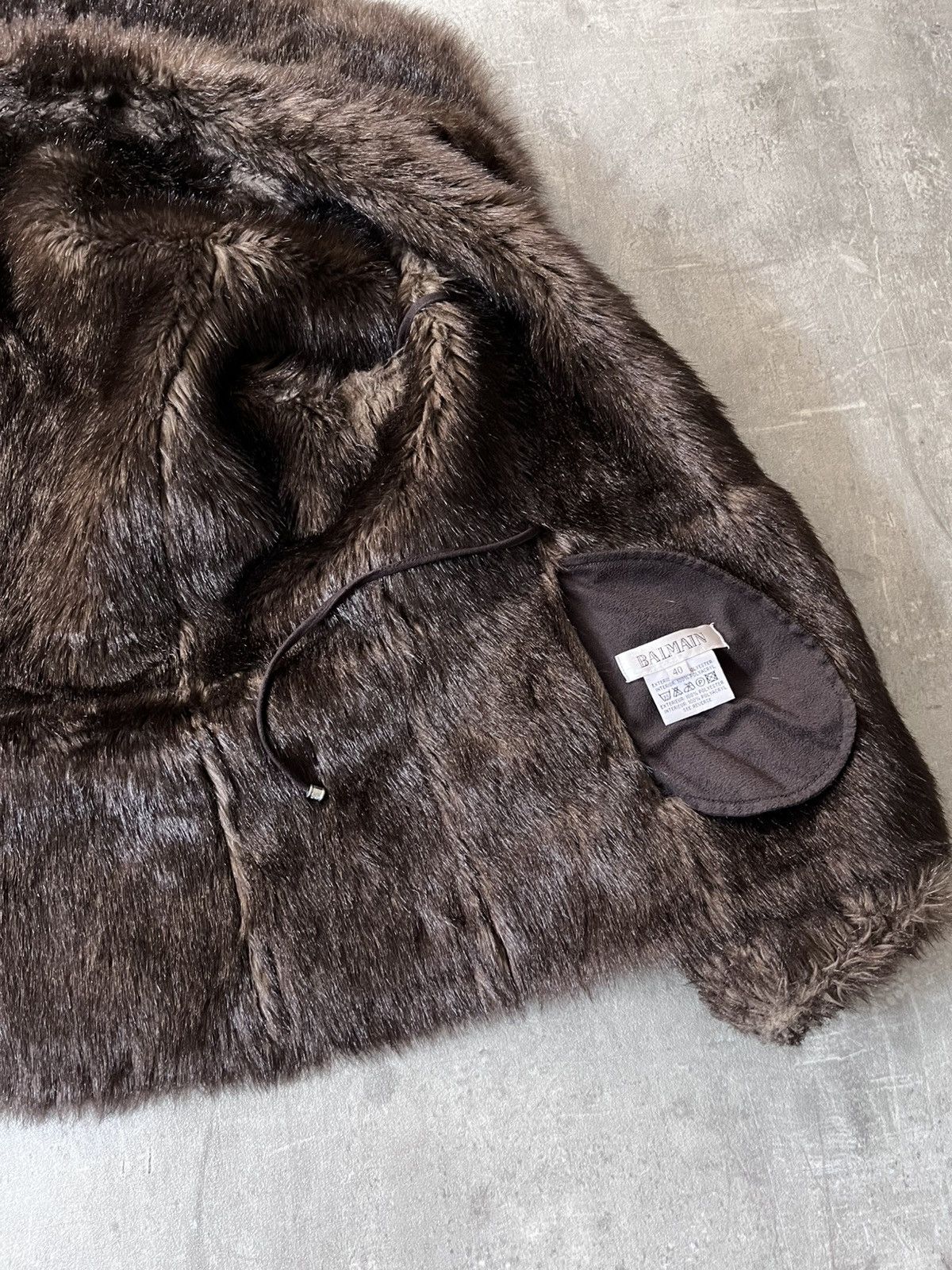 Balmain Balmain faux fur brown jacket women 00s Size L / US 10 / IT 46 - 15 Thumbnail