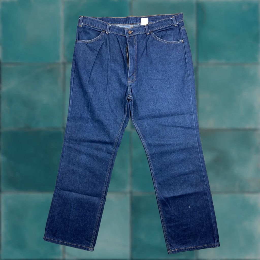 Levi's VINTAGE Levi's 841 Orange Tab Jeans Men W40 x L30 Dark Blue 70s Work Pant Jeans Regular Bootcut USA 80s Hippie Pockets Mens Size US 40 / EU 56 - 1 Thumbnail
