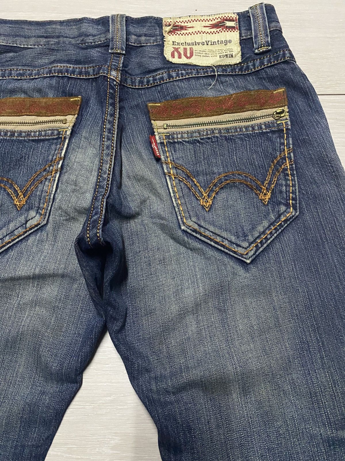 Junya Watanabe Vintage Edwin XV Mud Wash Diatressed Baggy Jeans Size US 32 / EU 48 - 12 Thumbnail