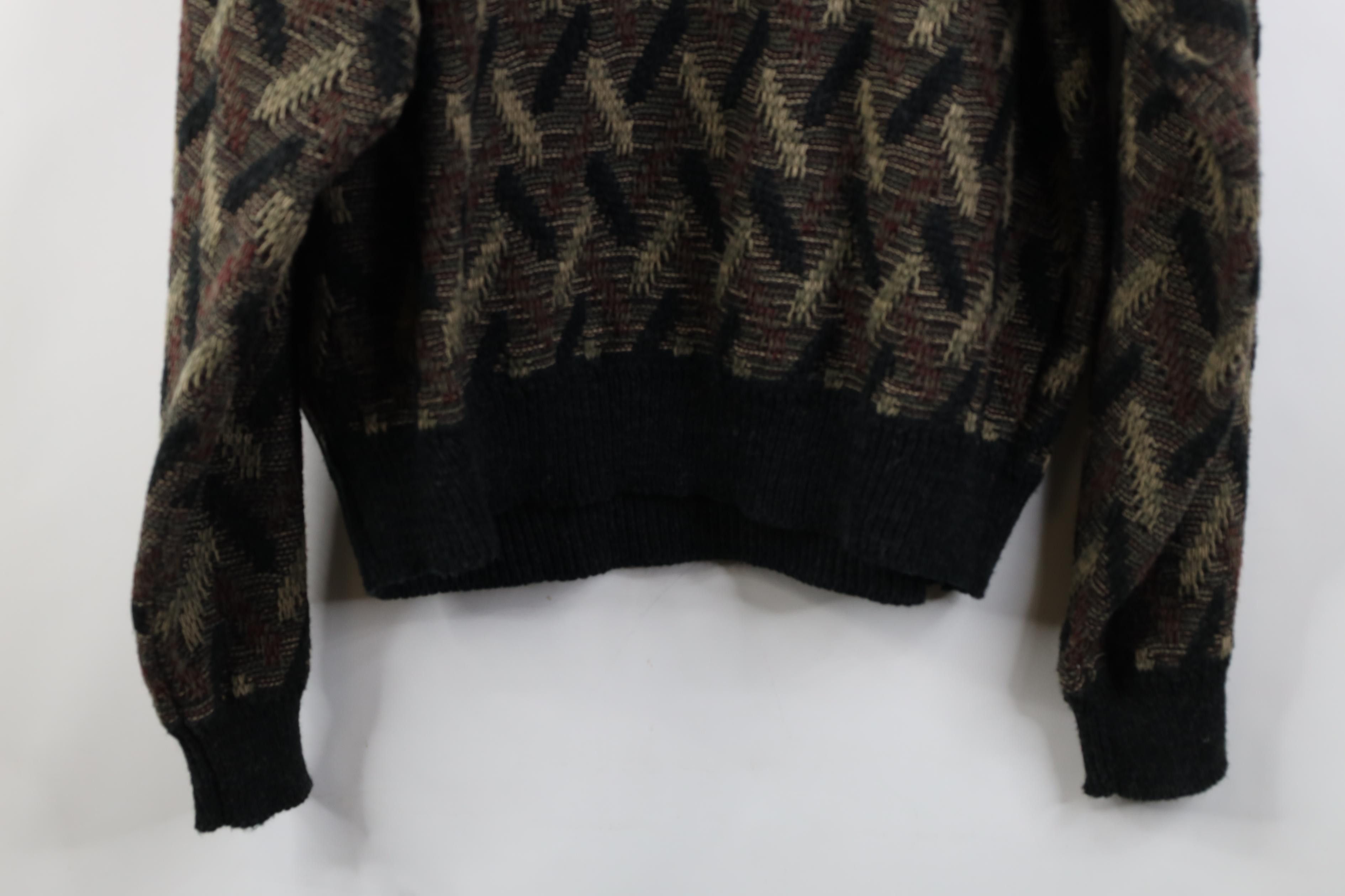 Vintage Vintage 90s Streetwear Knit Earth Tone Zig Zag Sweater Size US XL / EU 56 / 4 - 10 Thumbnail