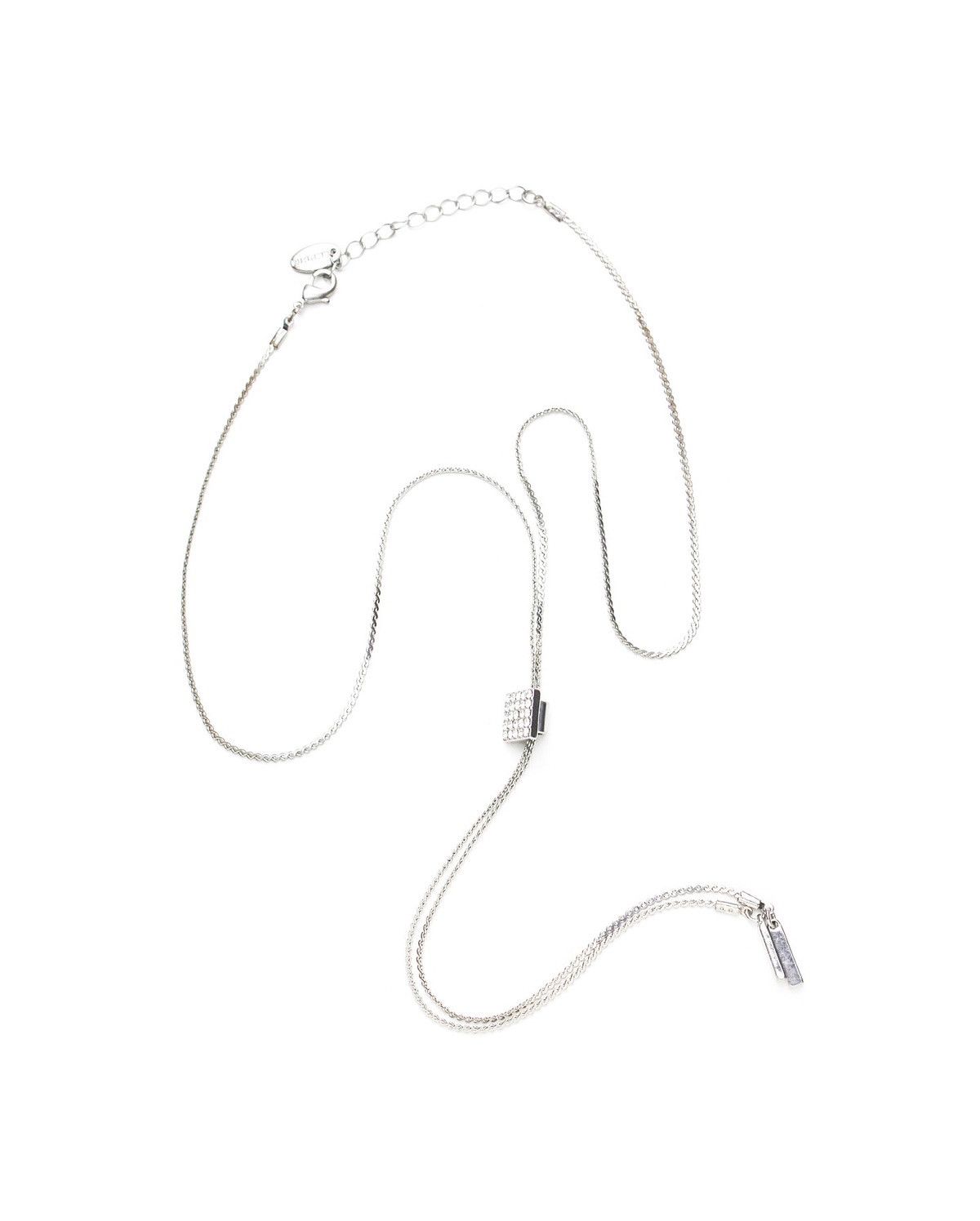 Japanese Brand 2000S LEPSIM RHINESTONE LARIAT MINIMAL NECKLACE Size ONE SIZE - 1 Thumbnail