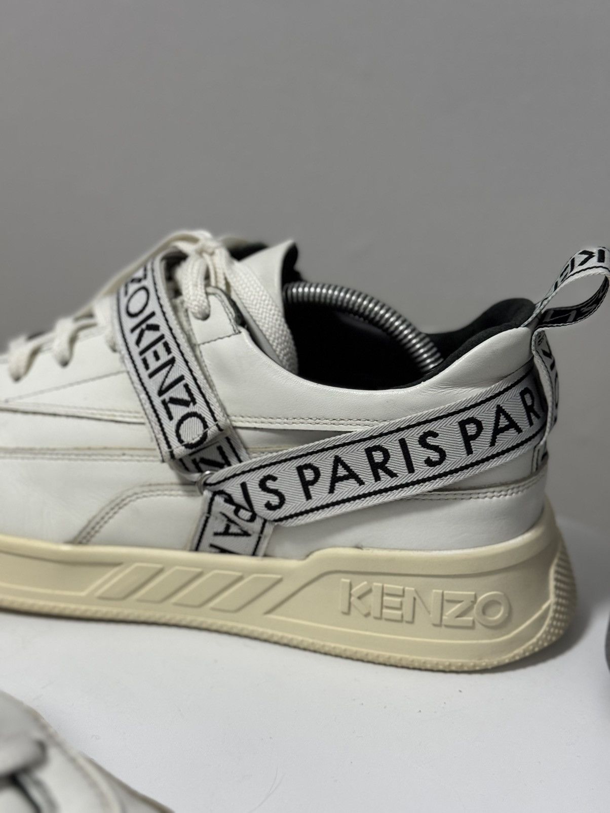 Kenzo KENZO PARIS White Leather Cross Strap Sneakers Trainers Sz43 Size US 10 / EU 43 - 7 Thumbnail