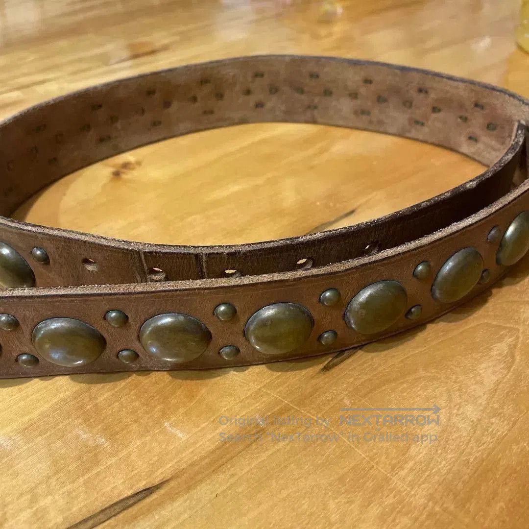 RRL Ralph Lauren RRL Leather Belt with Brass Studs. Size ONE SIZE - 3 Thumbnail