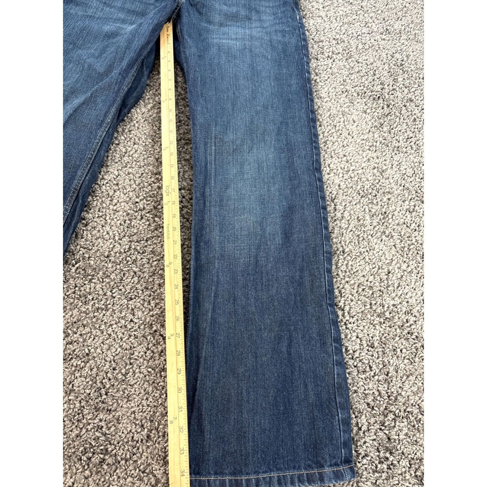 Old Navy VINTAGE Old Navy Jeans Bootcut Distressed Mens 36x35 Blue Cotton 35 Inseam USA 90s/2000s Grunge Work Relaxed Regular Men Size US 36 / EU 52 - 2 Thumbnail